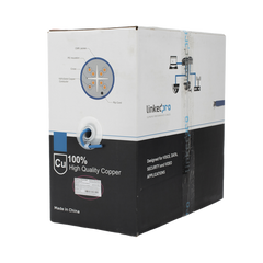 Bobina de cable U/UTP Cat6A de 305 mts, Color Azul, CMR, soporta 10G-BaseT para transmisión de frecuencias de hasta 500MHz, UL