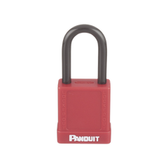 Candado de Bloqueo LOTO de Seguridad Dieléctrico, Con Llave Única, Diámetro de 6.5 mm, Color Rojo