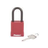 Candado de Bloqueo LOTO de Seguridad Dieléctrico, Con Llave Única, Diámetro de 6.5 mm, Color Rojo