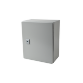 Gabinete de Acero IP66 Uso en Intemperie (250 x 300 x 150 mm) con Placa Trasera Interior Metálica y Compuerta Inferior Atornillable (Incluye Chapa y Llave T).