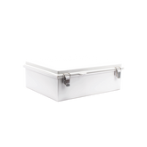 Gabinete de Plástico ABS, Uso en Intemperie IP66 (350 x 460 x 160 mm) Cierre por Broche Inoxidable y Permite Cerrado con Candado y Llave (Perno 5mm) No Incluido