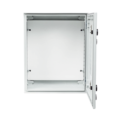 Gabinete de Poliéster IP65 Uso en Intemperie (400 x 500 x 200 mm) con Placa Trasera Interior de Plástico (Incluye Chapa y Llave).