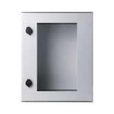 Gabinete de Poliéster IP65 Puerta Transparente, Uso en Intemperie (400 x 500 x 200 mm) con Placa Trasera Interior de Plástico (Incluye Chapa y Llave).