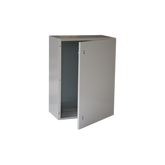 Gabinete de Acero IP66 Uso en Intemperie (400 x 600 x 250 mm) con Placa Trasera Interior Metálica y Compuerta Inferior Atornillable (Incluye Chapa y Llave T).