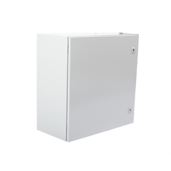 Gabinete de Acero IP66 Uso en Intemperie (600 x 600 x 300 mm) con Placa Trasera Interior Metálica y Compuerta Inferior Atornillable (Incluye Chapa y Llave T).