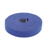 Cinta de Contacto Autoadherente Color Azul / 1.6 cm x 25 metros / Espalda con Espalda (Gancho y Bucle)