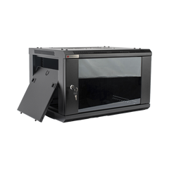 Gabinete PRECISION, Con Puerta de Cristal Templado, de 19in, 6UR, 450mm de Profundidad, Color Negro