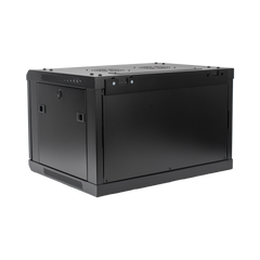 Gabinete PRECISION, Con Puerta de Cristal Templado, de 19in, 6UR, 450mm de Profundidad, Color Negro