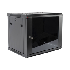 Gabinete PRECISION, Con Puerta de Cristal Templado, de 19in, 9UR, 450mm de Profundidad, Color Negro