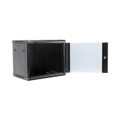 Gabinete PRECISION, Con Puerta de Cristal Templado, de 19in, 9UR, 450mm de Profundidad, Color Negro