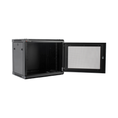 Gabinete PRECISION, Con Puerta Perforada, de 19in, 9UR, 450mm de Profundidad, Color Negro