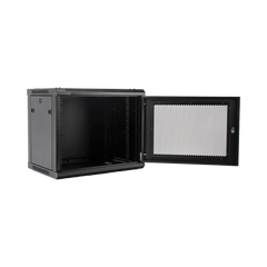 Gabinete PRECISION, Con Puerta Perforada, de 19in, 9UR, 450mm de Profundidad, Color Negro