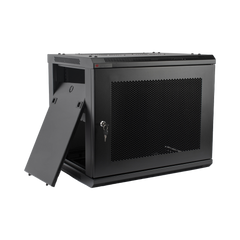 Gabinete PRECISION, Con Puerta Perforada, de 19in, 9UR, 450mm de Profundidad, Color Negro