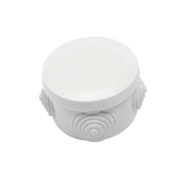 Caja Derivación-Conexión de Plástico Circular con 4 Glándulas de Goma (70 diámetro X 48 alto mm). Para Instalaciones Comerciales, Residenciales e Industriales. Cerrado a Presión.