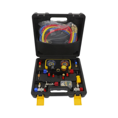 Manómetro de 4 vías con Accesorios para Gas refrigerante R410A/ R32/ R134A/R22