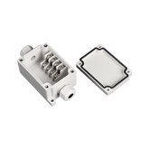 Caja de Conexión Exterior con Conexión Lateral para 4 Líneas (doble tornillo). Incluye Glándulas.