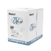 Bobina de Cable UTP 305 Metros (1000 Pies) de Cobre TX6-28Æ, Azul, Categoría 6, Diámetro Reducido (28 AWG), CM/LSZH, de 4 Pares