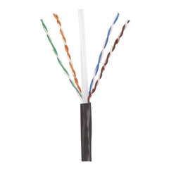 Bobina de Cable UTP de 4 Pares, PanNet, Para Exterior con Gel, Cat6 (23 AWG), Industrial para Climas Extremos, Color Negro, 305 Metros (1000 Pies)
