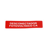 Etiqueta de Desconectador Fotovoltaico en Vinil Adhesivo Mate / Paquete con 20