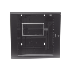Gabinete PanZone de Montaje en Pared, de 19in, Puerta con Ventana de Seguridad, 12 UR, 762mm de Profundidad, Color Negro