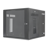 Gabinete PanZone de Montaje en Pared, de 19in, Puerta con Ventana de Seguridad, 12 UR, 762mm de Profundidad, Color Negro