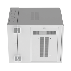 Gabinete PanZone de Montaje en Pared, de 19in, Puerta con Ventana de Seguridad, 12 UR, 762mm de Profundidad, Color Blanco