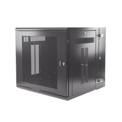 Gabinete PanZone de Montaje en Pared, de 19in, Puerta Ventilada, 12 UR, 635mm de Profundidad, Color Negro