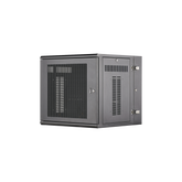 Gabinete PanZone de Montaje en Pared, de 19in, Puerta Ventilada, 12 UR, 635mm de Profundidad, Color Negro