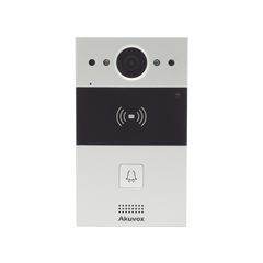 Videoportero de 1 Botón / Lector de Tarjetas MIFARE y PROX EM / Notificación a APP / 100% en la Nube / Notificación por Llamada Telefónica / SIP / ONVIF / IP65 / Cámara 2MP / Panel de Aluminio / Control de 2 Puertas