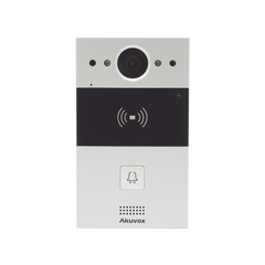 Videoportero de 1 Botón / Lector de Tarjetas MIFARE y PROX EM / Notificación a APP / 100% en la Nube / Notificación por Llamada Telefónica / SIP / ONVIF / IP65 / Cámara 2MP / Panel de Aluminio / Control de 2 Puertas
