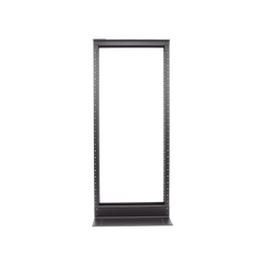 Rack de Dos Postes Estándar de 19 in, Rieles Numerados y Roscados #12-24, Fabricado en Aluminio, 24 Unidades de Rack, Color Negro