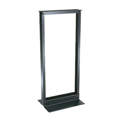 Rack de Dos Postes Estándar de 19 in, Rieles Numerados y Roscados #12-24, Fabricado en Aluminio, 24 Unidades de Rack, Color Negro