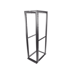 Rack de Cuatro Postes Estándar de 19", Rieles Numerados y Roscados #12-24, Profundidad Máxima de 30 in, 45 Unidades de Rack, Color Negro