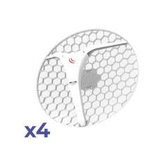 (LHG XL 5 ac 4 Pack) CPE y PtP en 5GHz 802.11 a/n/ac con Antena de Rejilla de 27dBi. "Ahora con Más Velocidad y Mayor Distancia"