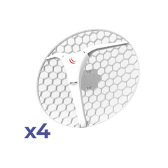 (LHG XL 5 ac 4 Pack) CPE y PtP en 5GHz 802.11 a/n/ac con Antena de Rejilla de 27dBi. "Ahora con Más Velocidad y Mayor Distancia"