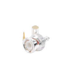 Conector BNC Macho de Anillo Plegable para Cable LP-142, LP-195, LMR-195, RG-58/U, RG-142/U, Plata/Oro/Teflón.
