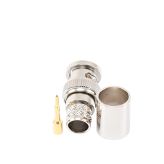 Conector BNC Macho de Anillo Plegable para RG-8/U, LMR-400, 9913, CNT-400, Níquel/ Oro/ Teflón.