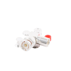 Conector BNC Macho en Ángulo Recto de Rosca para LP-195, LP-142, LMR-195, RG-58/U, RG-142/U, Plata/Oro/Teflón.