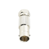 Adaptador en Línea para Video, de Conector BNC Hembra a F Macho, 75 Ohm, Níquel/ Oro/ Delrin.