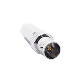 Conector BNC Hembra en 75 Ohm, Tipo Roscable para cable Coaxial RG-59/U, Níquel/ Plata/ Delrin.