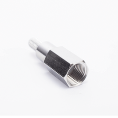 Conector FME Macho de anillo plegable para cable RG-58/U, Niquel/ Oro/ Teflón.