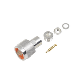 Conector N Macho de Rosca para Cables RG-8/X, LMR-240, BELDEN 9258, Plata / Oro / Teflón.