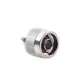 Conector N Macho Coaxial de Anillo Plegable para Cable RG-142/U, Niquel/ Oro/ Teflón.
