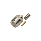 Conector N Hembra, de Anillo Plegable para Cables LMR-240, RG-8/X, 9258, Niquel/Oro/Teflón.