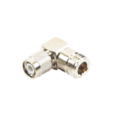Adaptador en Ángulo Recto de Conector TNC Macho a N Hembra, Níquel/ Oro/ Teflón.