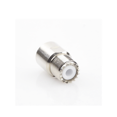 Conector UHF Hembra (SO-239) en Línea de Rosca para RG-8/U, 9913, LMR-400, Níquel/ Plata/ Teflón.