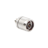 Adaptador en Línea, de Conector Mini UHF Hembra a N Macho, Níquel/ Oro/ Teflón.