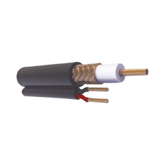 ( venta x metro ) Cable coaxial RG59 Siamés, Malla de Cobre y Aluminio, HECHO EN MÉXICO, Optimizado para HD+ 2 hilos calibre 20.