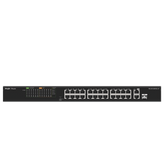 Switch PoE+ no Administrable, hasta 180 Watts Ideal para CCTV, 24 Puertos 10/100 PoE+, 2 Uplinks Gigabit (1 SFP COMBO)