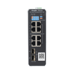 Switch Industrial PoE+ hasta 300 watts , Ideal para temperaturas Extremas y protección contra descargas, 1 puerto PoE++ 60W y 7 puertos PoE+ 30W, 2 SFP Uplink